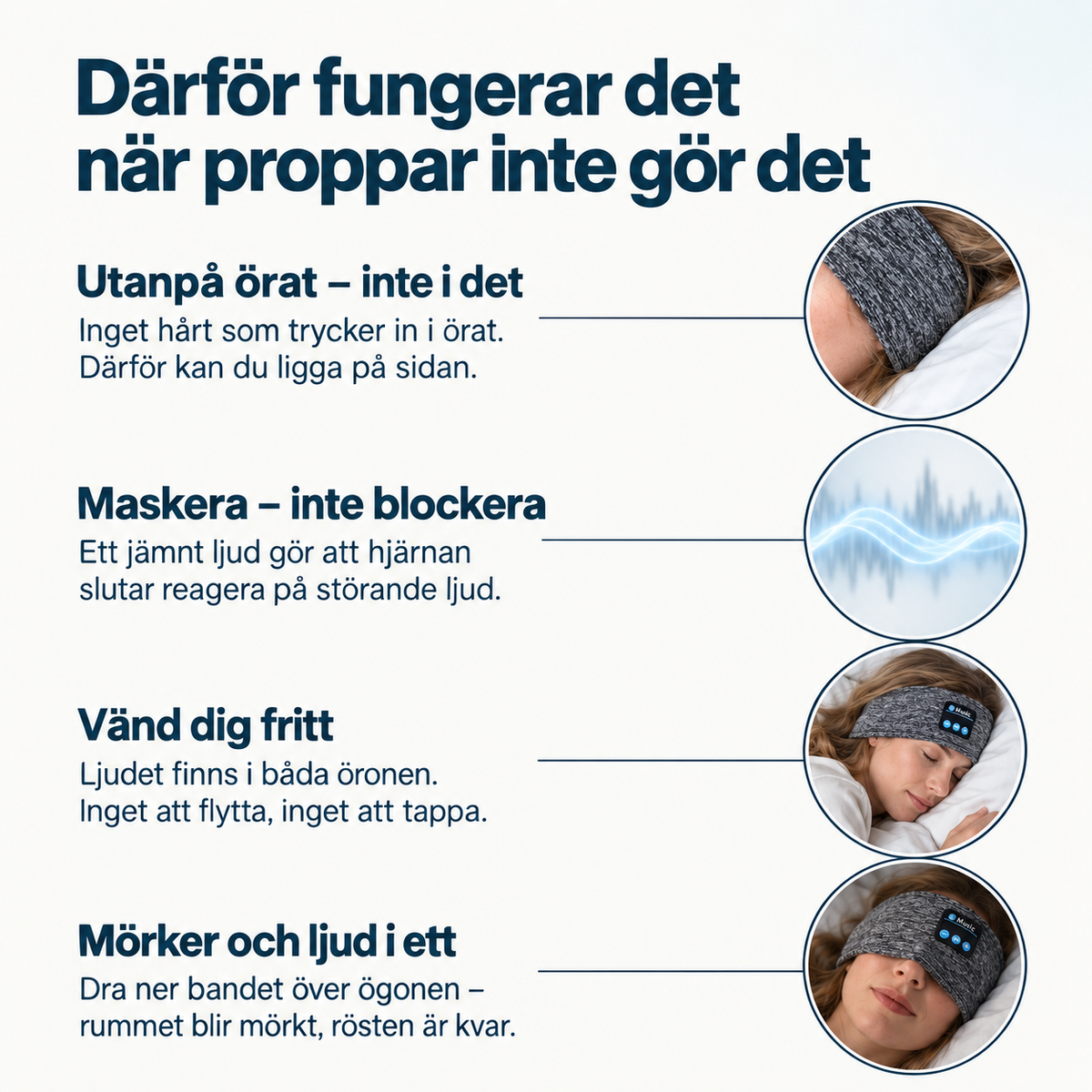 SleepStream™ - Somna till podden & inte snarkningar